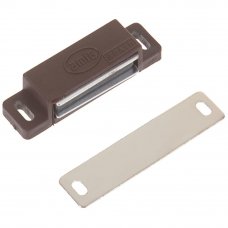 Защёлка магнитная Amig Модель 10, 58х15 мм, пластик, цвет коричневый