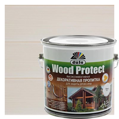 Антисептик Wood Protect цвет белый 2.5 л, Антисептики для дерева, SM-14724309