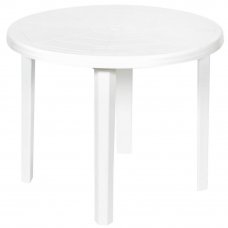 Стол садовый круглый 85.5x71x85.5 см, пластик, цвет белый