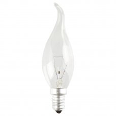 Лампа накаливания Bellight E14 230 В 60 Вт свеча на ветру прозрачная 3 м2 свет тёплый белый