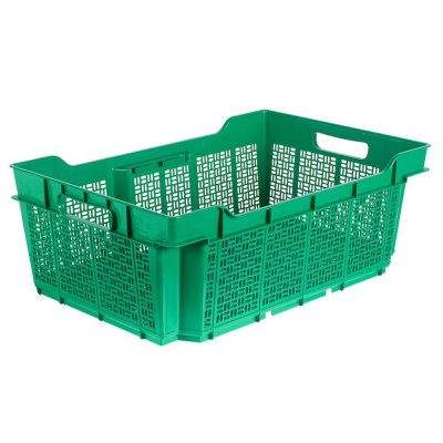 Ящик полимерный многооборотный 60х40х22 см, пластик цвет зеленый, SM-15111310