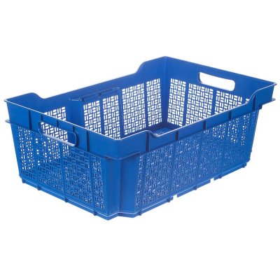 Ящик полимерный многооборотный 60х40х22 см, пластик цвет синий, SM-15111328