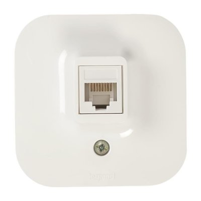 Розетка компьютерная накладная Legrand Quteo RJ45, UTP cat 5, цвет белый, SM-16154291