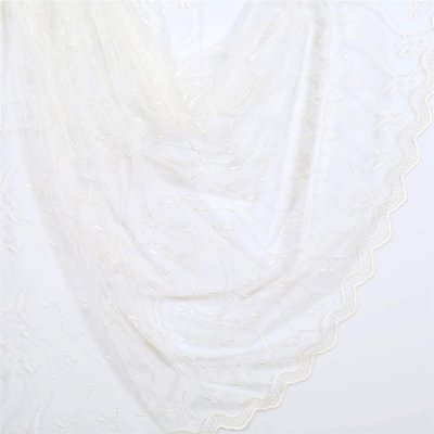 Тюль с вышивкой на сетке 1 п/м 280 см цвет белый, SM-16240463