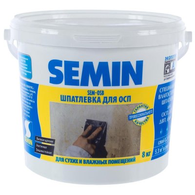 Шпаклёвка полимерная для ОСП Semin SEM-OSB 8 кг, SM-16420392