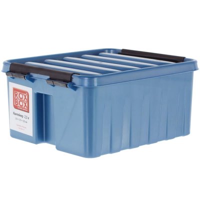 Контейнер Rox Box 21х17х10 см, 2.5 л, пластик цвет синий с крышкой, SM-16456299