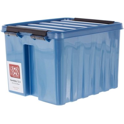 Контейнер Rox Box 21х17х14 см, 3.5 л, пластик цвет синий с крышкой, SM-16456301