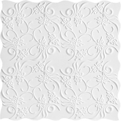 Плитка потолочная бесшовная полистирол белая Формат Нарцисс 50 x 50 см 2 м², SM-17095510