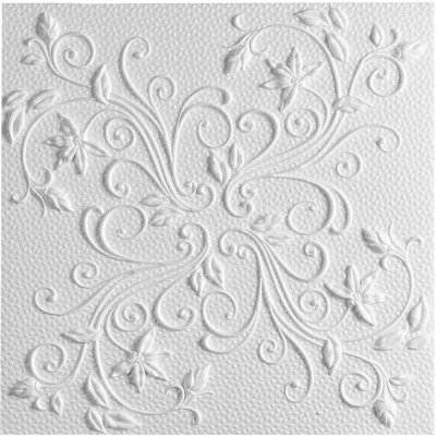 Плитка потолочная бесшовная полистирол белая Формат Ренессанс 50 x 50 см 2 м², SM-17095561