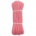 Шнур спирального плетения Standers 6 мм, 20 м, полипропилен, цвет белый/красный, SM-17187545