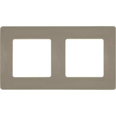 Рамка для розеток и выключателей Legrand Etika 2 поста, цвет светлая галька, SM-17356572