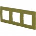 Рамка для розеток и выключателей Legrand Etika 3 поста, цвет зеленый папоротник, SM-17356636