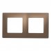 Рамка для розеток и выключателей Legrand Etika 2 поста, цвет какао, SM-17356724