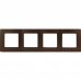 Рамка для розеток и выключателей Legrand Etika 4 поста, цвет какао, SM-17356741