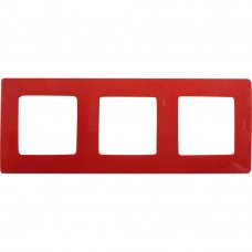 Рамка для розеток и выключателей Legrand Etika 3 поста, цвет красный
