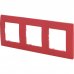 Рамка для розеток и выключателей Legrand Etika 3 поста, цвет красный, SM-17356775