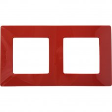 Рамка для розеток и выключателей Legrand Etika 2 поста, цвет красный