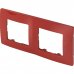 Рамка для розеток и выключателей Legrand Etika 2 поста, цвет красный, SM-17356783