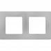 Рамка для розеток и выключателей Legrand Etika 2 поста, цвет алюминий, SM-17356960