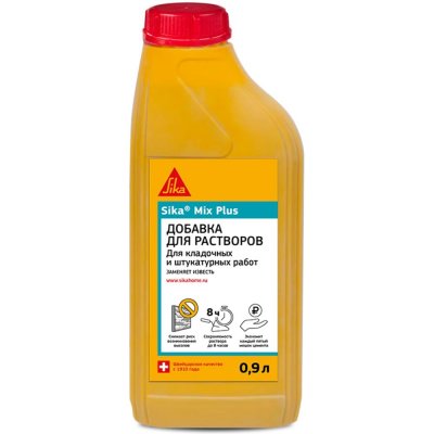 Пластификатор для растворов Sika Mix Plus, 0.9 л, SM-17568487