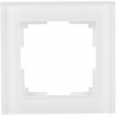 Рамка для розеток и выключателей Werkel Favorit 1 пост, стекло, цвет белый