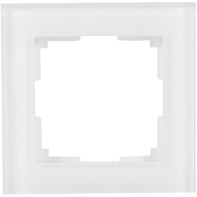 Рамка для розеток и выключателей Werkel Favorit 1 пост, стекло, цвет белый, SM-17781481