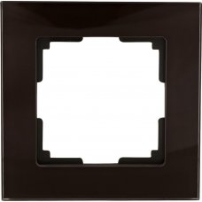 Рамка для розеток и выключателей Werkel Favorit 1 пост, стекло, цвет коричневый