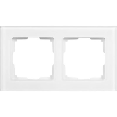 Рамка для розеток и выключателей Werkel Favorit 2 поста, стекло, цвет белый, SM-17781528