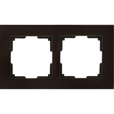 Рамка для розеток и выключателей Werkel Favorit 2 поста, стекло, цвет коричневый, SM-17781552