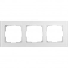 Рамка для розеток и выключателей Werkel Favorit 3 поста, стекло, цвет белый