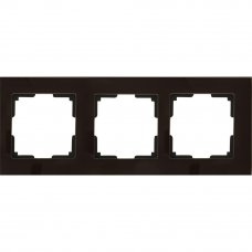 Рамка для розеток и выключателей Werkel Favorit 3 поста, стекло, цвет коричневый