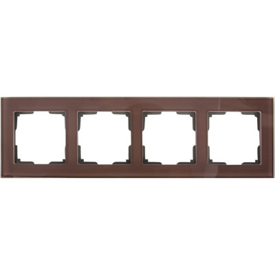 Рамка для розеток и выключателей Werkel Favorit 4 поста, стекло, цвет коричневый, SM-17781632