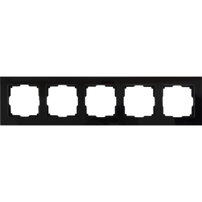 Рамка для розеток и выключателей Werkel Favorit 5 постов, стекло, цвет чёрный, SM-17781667