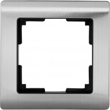 Рамка для розеток и выключателей Werkel Metallic 1 пост, металл, цвет глянцевый никель