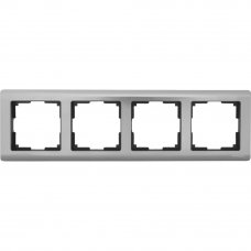 Рамка для розеток и выключателей Werkel Metallic 4 поста, металл, цвет глянцевый никель