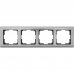 Рамка для розеток и выключателей Werkel Metallic 4 поста, металл, цвет глянцевый никель, SM-17781860