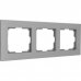 Рамка для розеток и выключателей Werkel Aluminium 3 поста, металл, цвет алюминий, SM-17781923