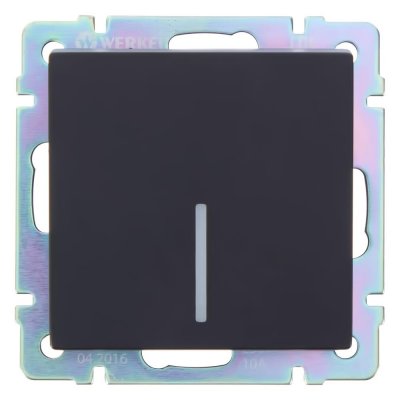 Выключатель встраиваемый Werkel 1 клавиша с подсветкой, цвет черный, SM-17784075