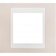 Рамка для розеток и выключателей Schneider Electric Unica 1 пост, цвет песчаный/белый