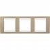 Рамка для розеток и выключателей Schneider Electric Unica 3 поста, цвет коричневый/белый, SM-17801488