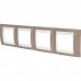 Рамка для розеток и выключателей Schneider Electric Unica 4 поста, цвет коричневый/белый, SM-17802481