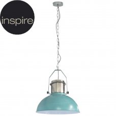 Подвесной светильник Inspire Ted 1xE27x60 Вт, 38 см, металл синий