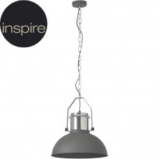 Подвесной светильник Inspire Ted 1xE27x60 Вт, 38 см, металл серый