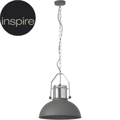 Подвесной светильник Inspire Ted 1xE27x60 Вт, 38 см, металл серый, SM-17896624