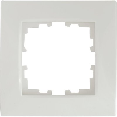 Рамка для розеток и выключателей Lexman Виктория сферическая, 1 пост, цвет белый, SM-17919195