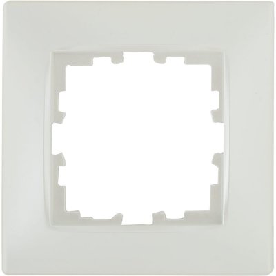 Рамка для розеток и выключателей Lexman Виктория сферическая, 1 пост, цвет жемчужно-белый матовый, SM-17919241