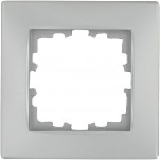 Рамка для розеток и выключателей Lexman Виктория сферическая, 1 пост, цвет серебро матовый