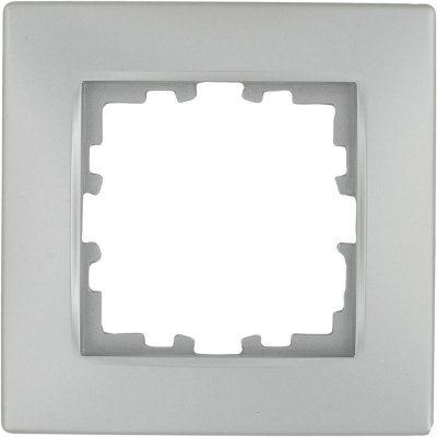 Рамка для розеток и выключателей Lexman Виктория сферическая, 1 пост, цвет серебро матовый, SM-17919275