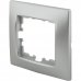 Рамка для розеток и выключателей Lexman Виктория сферическая, 1 пост, цвет серебро матовый, SM-17919275
