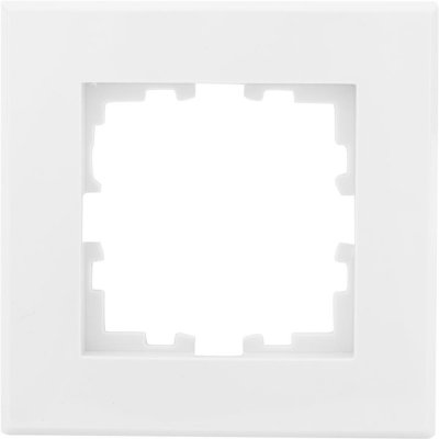 Рамка для розеток и выключателей Lexman Виктория плоская, 1 пост, цвет белый, SM-17919312